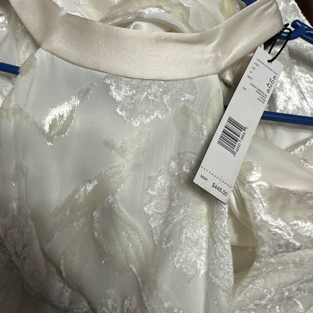 Silk collar white floral shift dress